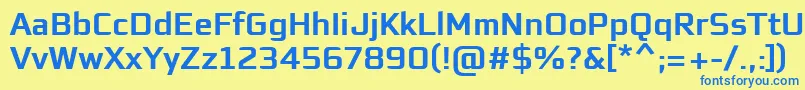 フォントEaglesansBoldBold – 青い文字が黄色の背景にあります。