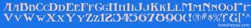 フォントStowaway – ピンクの文字、青い背景