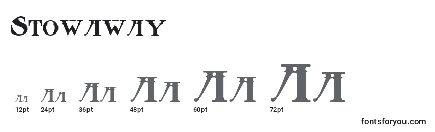 Размеры шрифта Stowaway