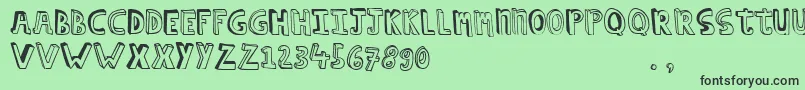 Hcapstrial Font – Black Fonts on Green Background