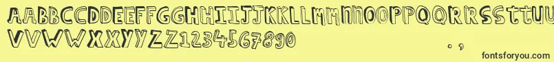 Hcapstrial Font – Black Fonts on Yellow Background