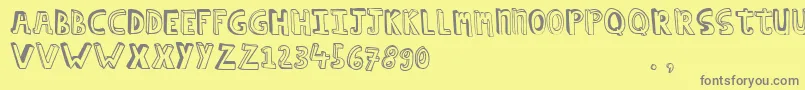 Hcapstrial Font – Gray Fonts on Yellow Background