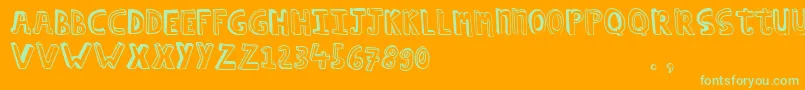 Hcapstrial Font – Green Fonts on Orange Background