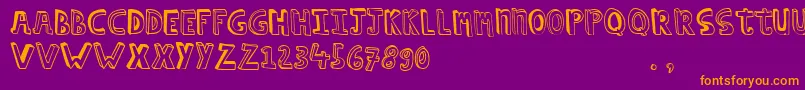 Hcapstrial Font – Orange Fonts on Purple Background