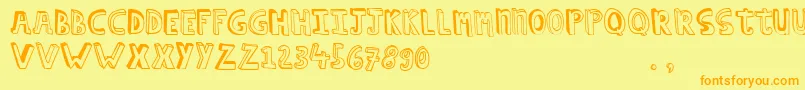 Hcapstrial Font – Orange Fonts on Yellow Background