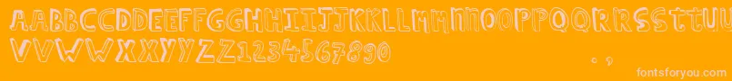 Hcapstrial Font – Pink Fonts on Orange Background