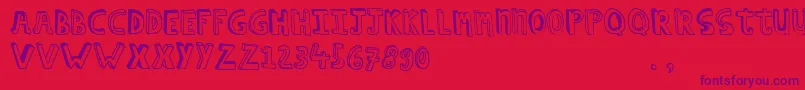 Шрифт Hcapstrial – фиолетовые шрифты на красном фоне