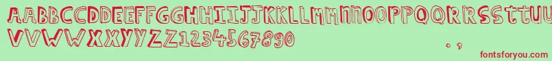 Hcapstrial Font – Red Fonts on Green Background