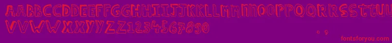 Hcapstrial Font – Red Fonts on Purple Background