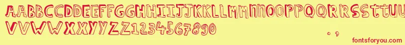 Hcapstrial Font – Red Fonts on Yellow Background