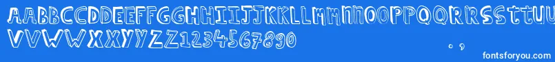 Hcapstrial Font – White Fonts on Blue Background
