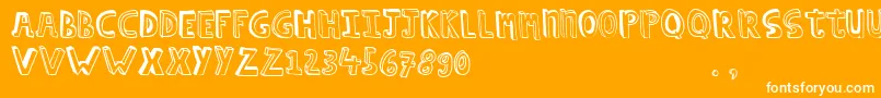 Hcapstrial Font – White Fonts on Orange Background