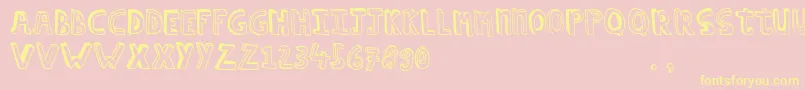 Hcapstrial Font – Yellow Fonts on Pink Background