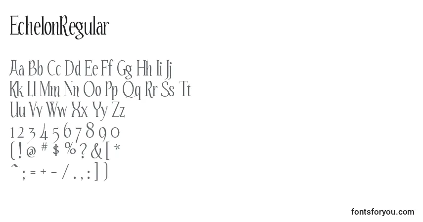 Schriftart EchelonRegular – Alphabet, Zahlen, spezielle Symbole