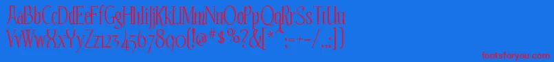EchelonRegular Font – Red Fonts on Blue Background
