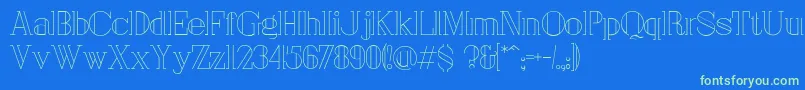 Fonte London – fontes verdes em um fundo azul