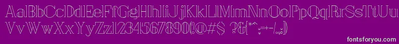 London Font – Green Fonts on Purple Background