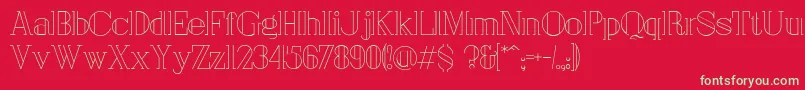 フォントLondon – 赤い背景に緑の文字