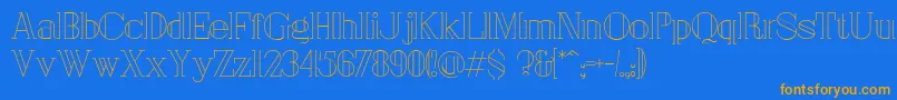London Font – Orange Fonts on Blue Background