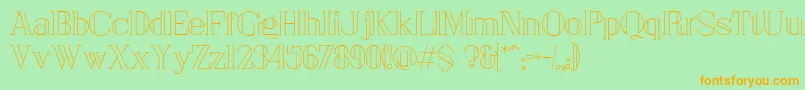 London Font – Orange Fonts on Green Background