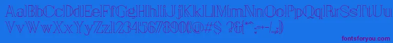 London Font – Purple Fonts on Blue Background