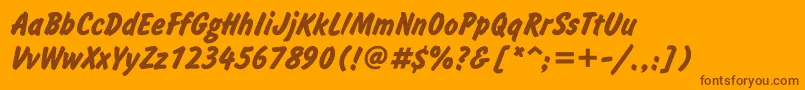 InformgttBold-Schriftart – Braune Schriften auf orangefarbenem Hintergrund