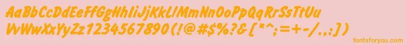 InformgttBold-Schriftart – Orangefarbene Schriften auf rosa Hintergrund