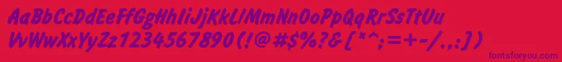 Fonte InformgttBold – fontes roxas em um fundo vermelho