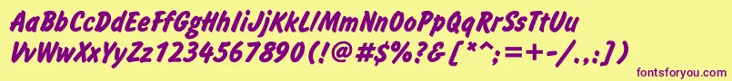 InformgttBold-Schriftart – Violette Schriften auf gelbem Hintergrund