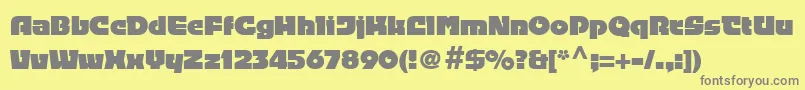 フォントLinotypefehrleDisplay – 黄色の背景に灰色の文字