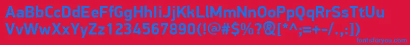 PfdindisplayproBold Font – Blue Fonts on Red Background