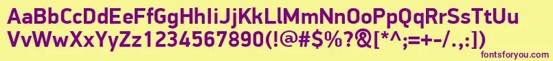 PfdindisplayproBold Font – Purple Fonts on Yellow Background