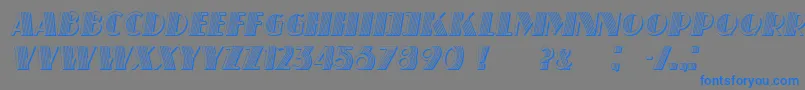 フォントSchaefferItalic – 灰色の背景に青い文字