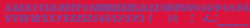 Czcionka SchaefferItalic – niebieskie czcionki na czerwonym tle