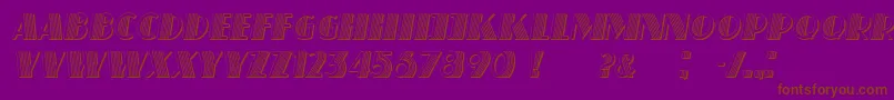 フォントSchaefferItalic – 紫色の背景に茶色のフォント