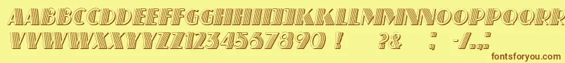 Fonte SchaefferItalic – fontes marrons em um fundo amarelo
