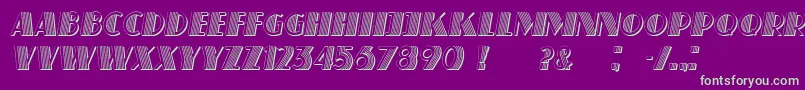 SchaefferItalic-fontti – vihreät fontit violetilla taustalla