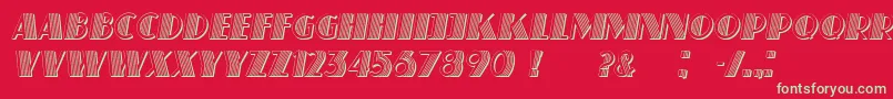 フォントSchaefferItalic – 赤い背景に緑の文字