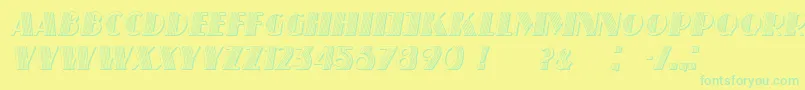 SchaefferItalic-Schriftart – Grüne Schriften auf gelbem Hintergrund