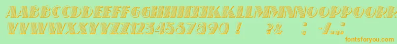 Шрифт SchaefferItalic – оранжевые шрифты на зелёном фоне
