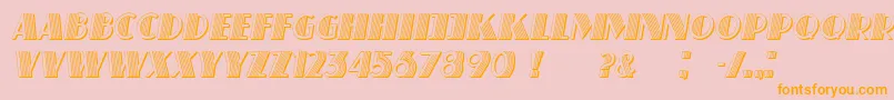 フォントSchaefferItalic – オレンジの文字がピンクの背景にあります。