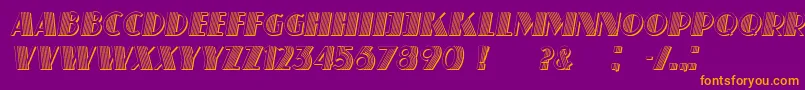SchaefferItalic-fontti – oranssit fontit violetilla taustalla
