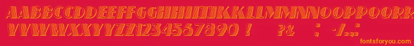 フォントSchaefferItalic – 赤い背景にオレンジの文字