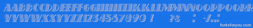 Fonte SchaefferItalic – fontes rosa em um fundo azul