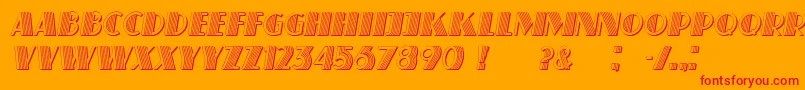 SchaefferItalic-Schriftart – Rote Schriften auf orangefarbenem Hintergrund