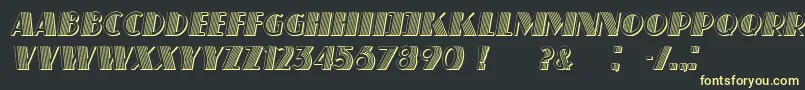 フォントSchaefferItalic – 黒い背景に黄色の文字