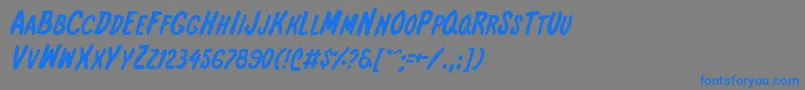 フォントIntsh – 灰色の背景に青い文字