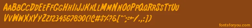 Police Intsh – polices orange sur fond brun