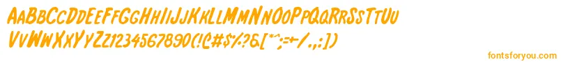 フォントIntsh – 白い背景にオレンジのフォント