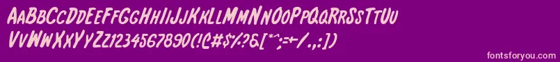 Intsh Font – Pink Fonts on Purple Background